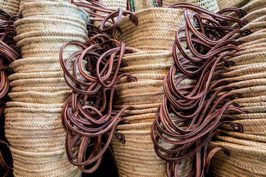 Wicker baskets in a market