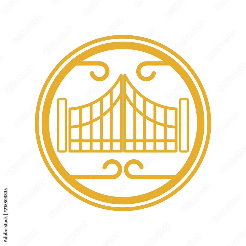 Wall mural gate logo. door icon. entrance symbol. vector eps 08.