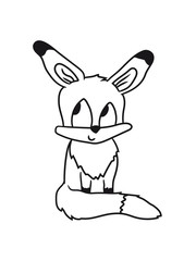 klein baby sitzend fuchs süß niedlich klein comic cartoon cool
