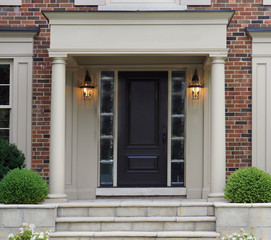 Fototapeta na wymiar elegant front door with portico