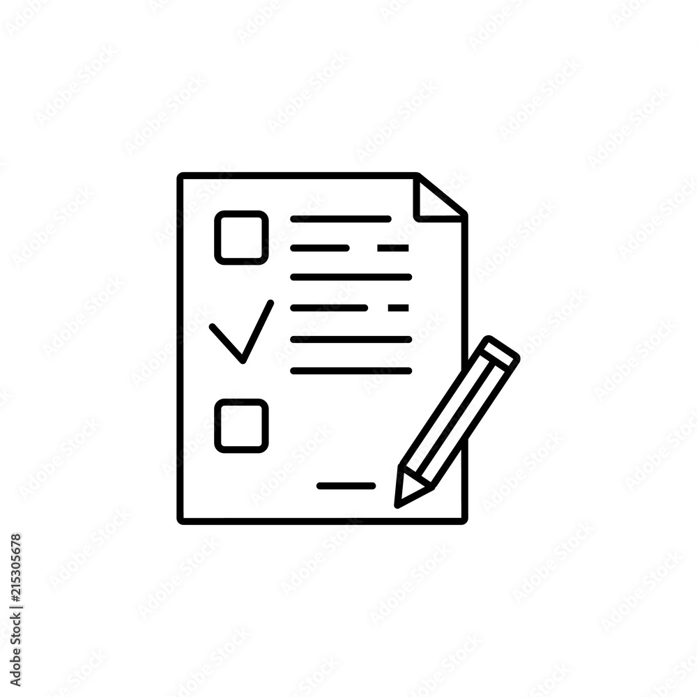 Poster examination sheet. element of education icon for mobile concept and web apps. thin line examination 