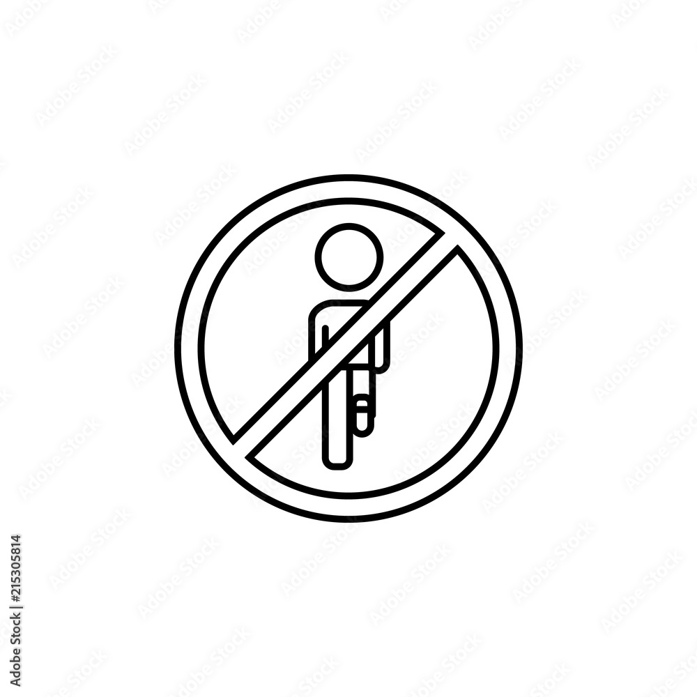 Aufkleber the mark is forbidden to be played. element of education icon for mobile concept and web apps. thin 
