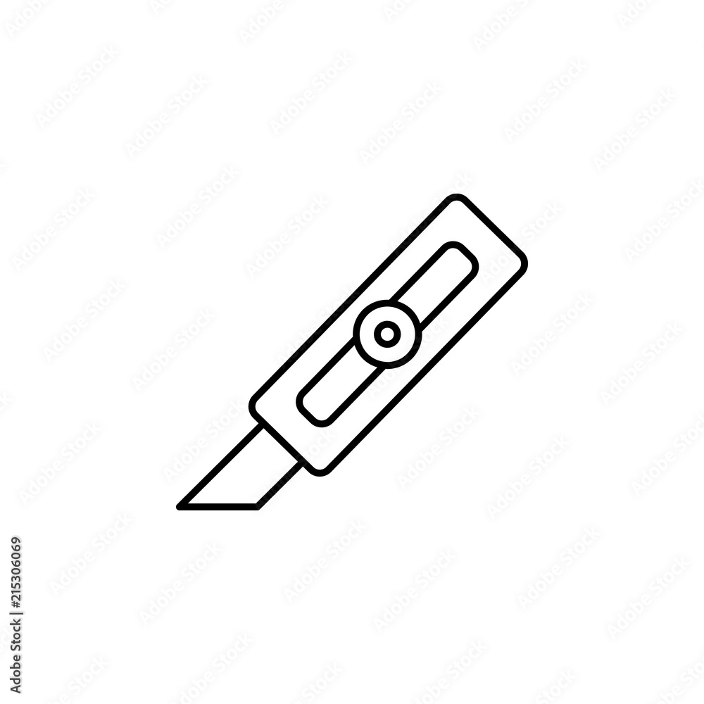 Aufkleber paper cutter. element of education icon for mobile concept and web apps. thin line paper cutter can 