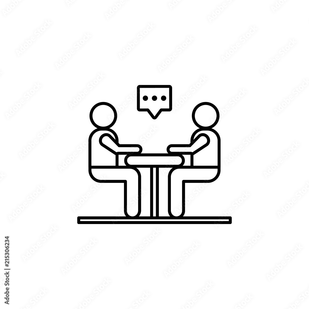 Poster business communication. element of job interview icon for mobile concept and web apps. thin line bus