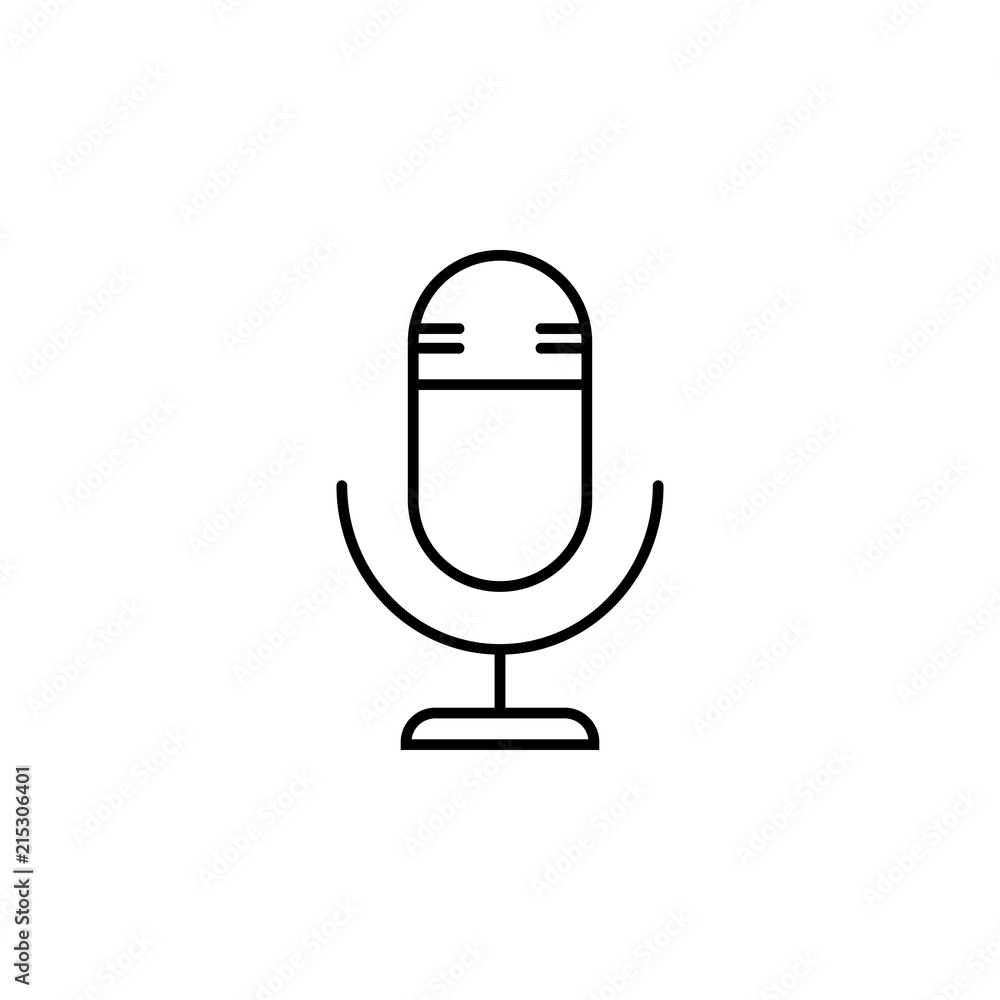 Poster microphone. element of job interview icon for mobile concept and web apps. thin line microphone can 