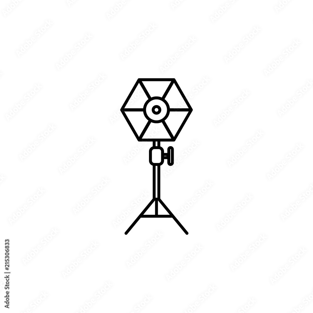Poster light for photography. element of job lighting icon for mobile concept and web apps. thin line light