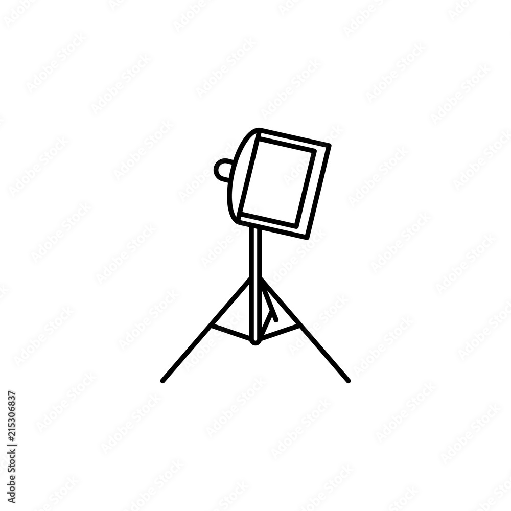 Poster light for photography. element of job lighting icon for mobile concept and web apps. thin line light