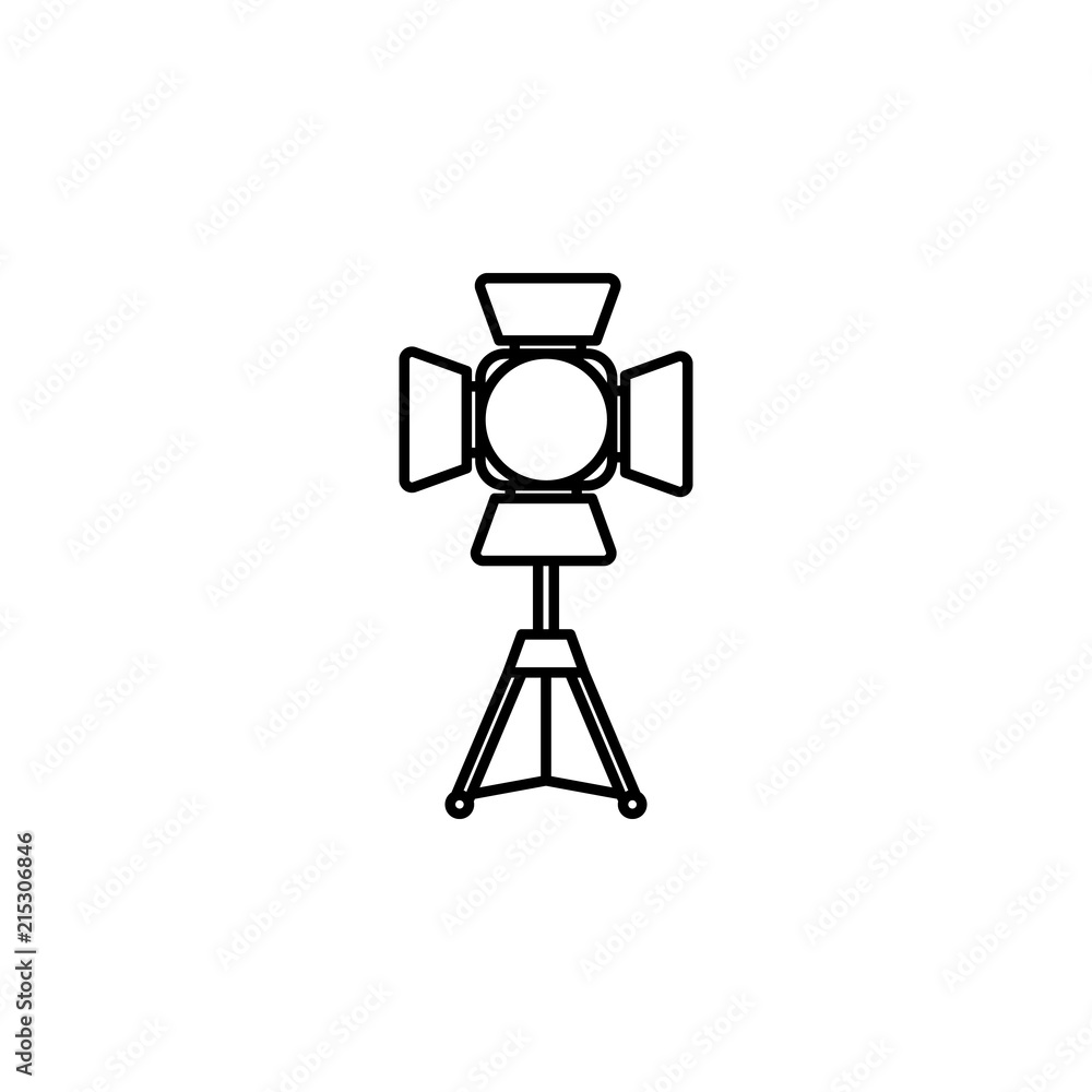 Poster light for photography. element of job lighting icon for mobile concept and web apps. thin line light
