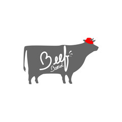 Beef label logo design , vector 