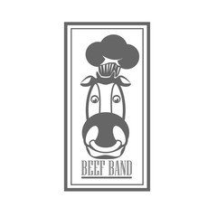 Beef label logo design , vector 