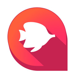 ikona z długim cieniem na tle strzałki pinezki © vempireart