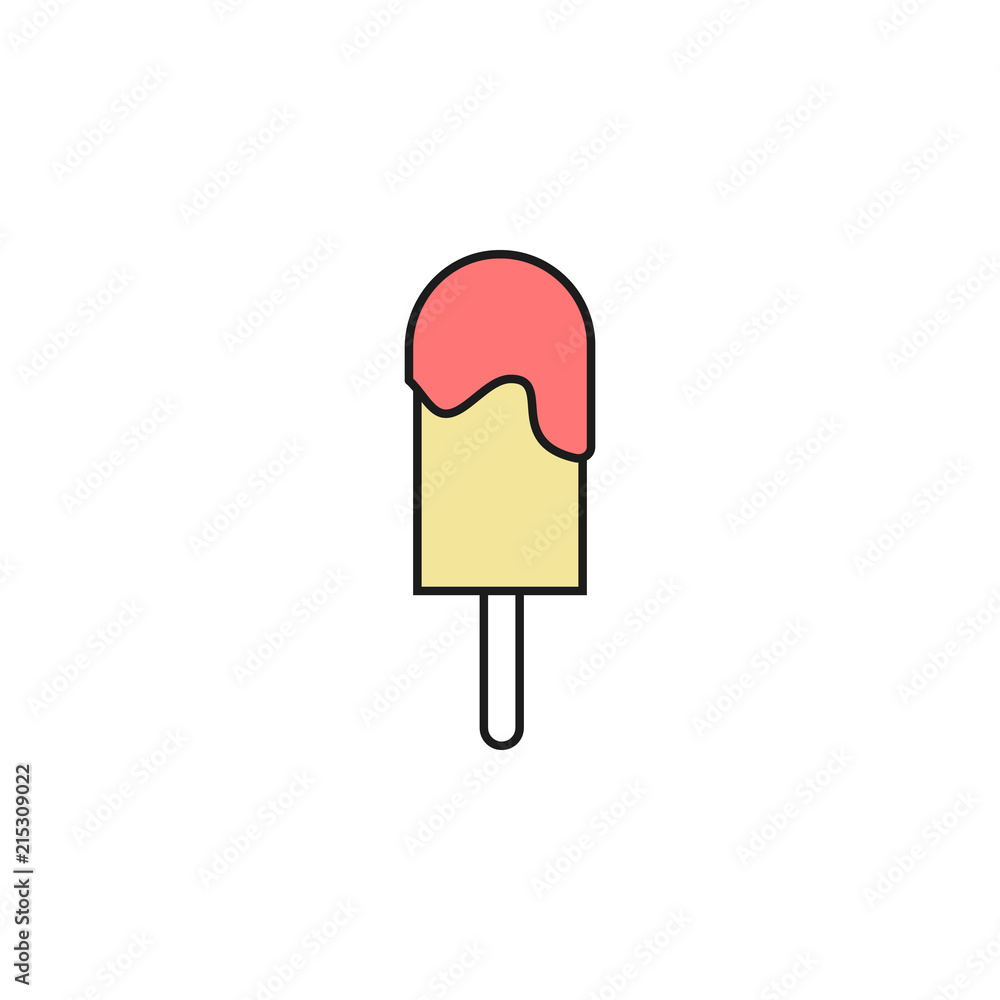 Poster ice cream colored outline icon. element of food icon for mobile concept and web apps. thin line ice 