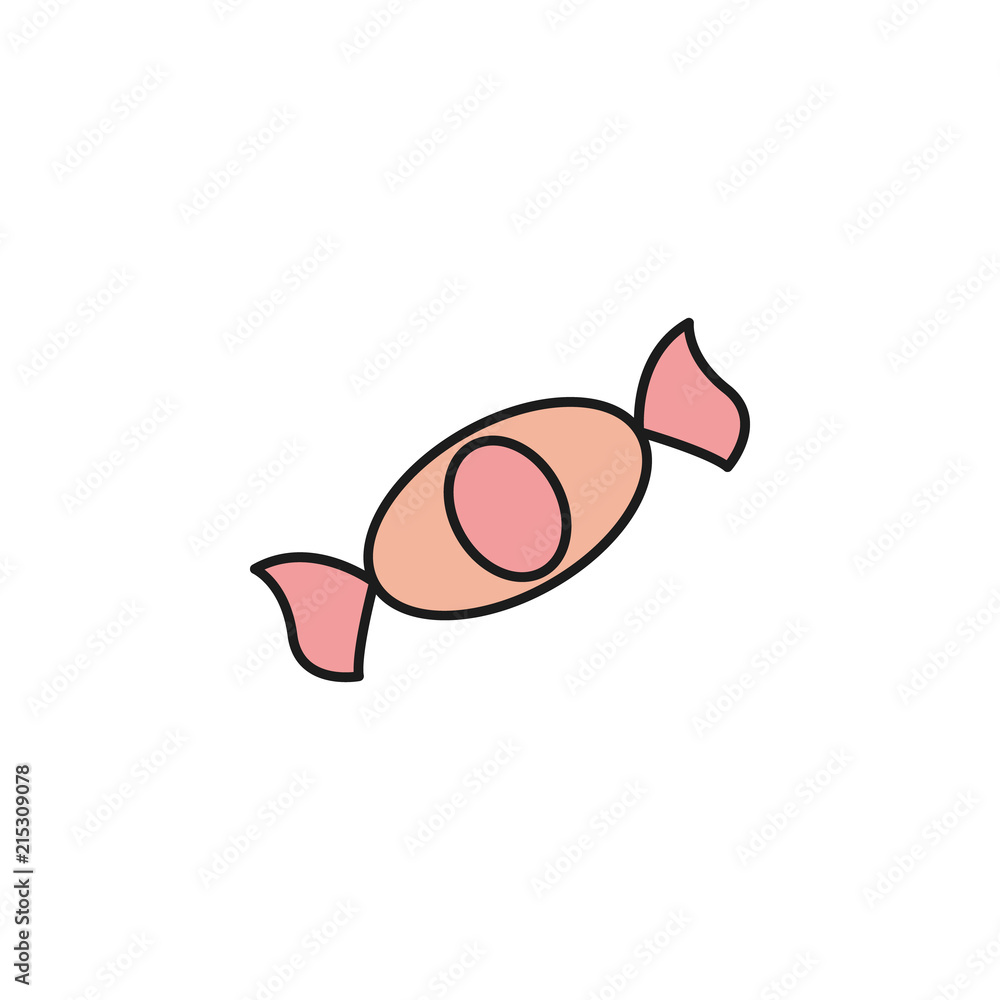 Poster candies colored outline icon. element of food icon for mobile concept and web apps. thin line candie