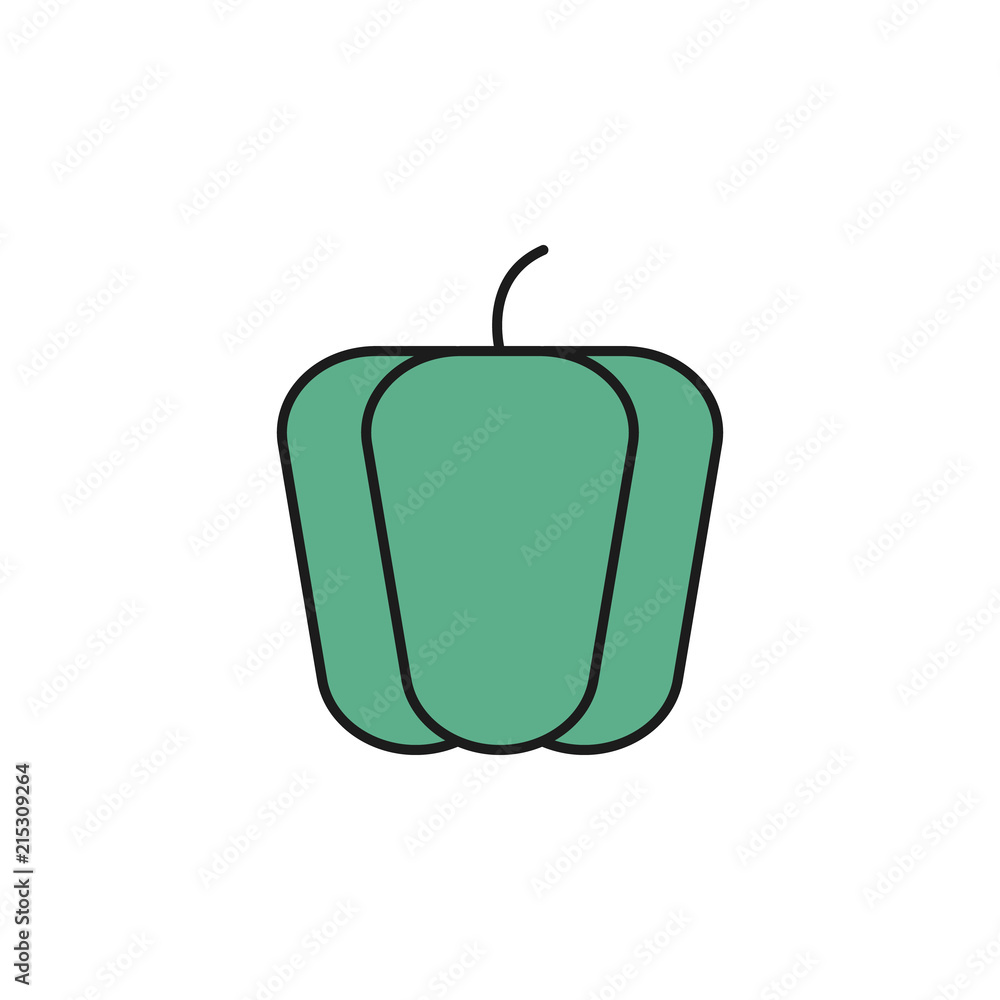 Poster bell pepper colored outline icon. element of food icon for mobile concept and web apps. thin line be
