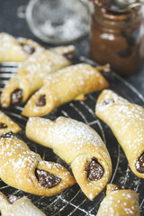 Rugelach with chocolate filling.