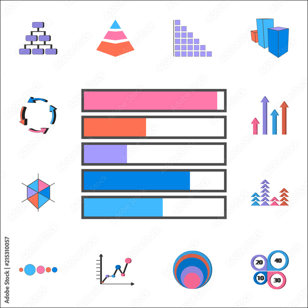 Poster numbered bar chart icon. detailed set of charts & diagramms icons. premium quality graphic design si