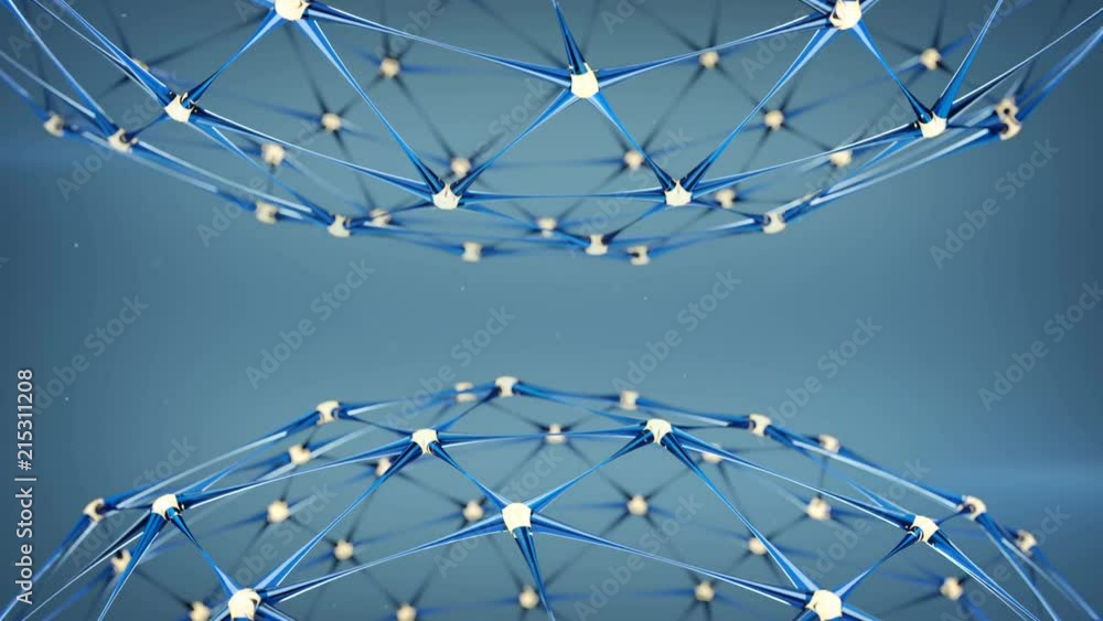 Aufkleber plexus network structure with transparent lines and glowing nodes. futuristic science fiction or mod