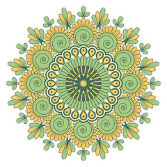 Ethnic ornamental mandala. Decorative design element. Hand drawn vector illustration