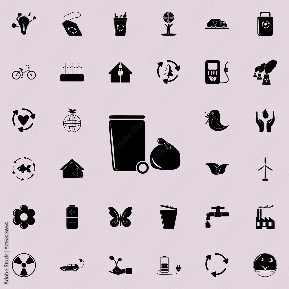 Poster garbage can icon. detailed set of ecology icons. premium quality graphic design sign. one of the col