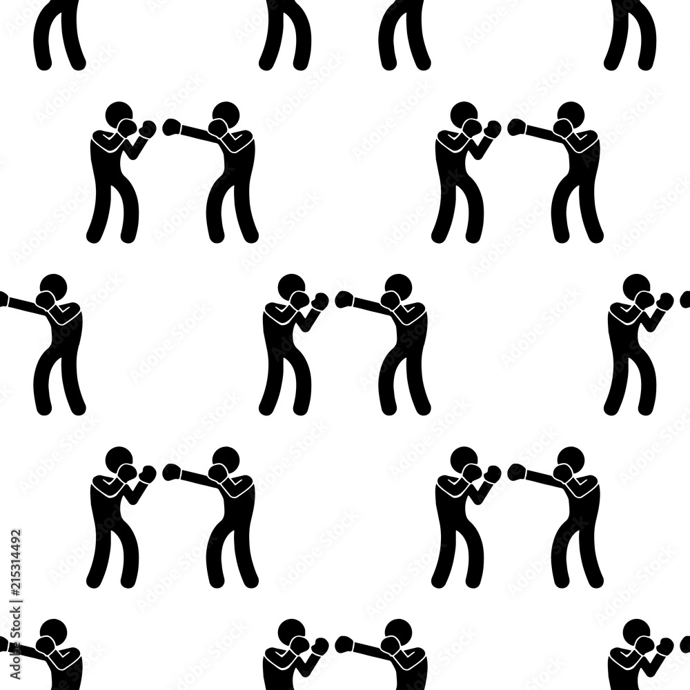 Poster sparring boxers icon. element of fight icons for mobile concept and web apps. pattern repeat seamles