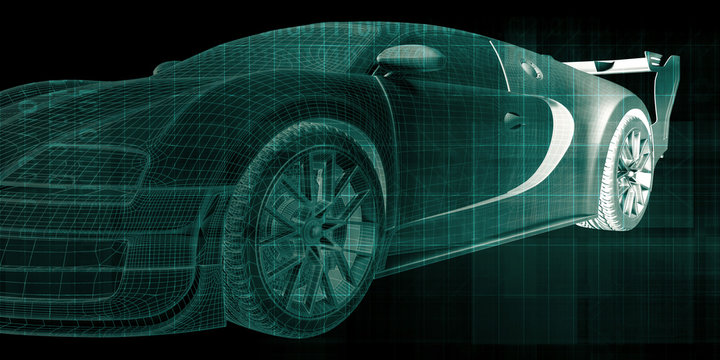 Car Wireframe Background