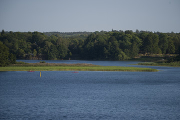 Canoeing and islands on the lake Mälaren in Stockholm