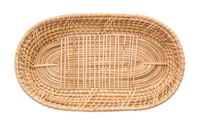 Fototapeta premium Wood basket wicker wooden in handmade top view