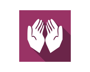 prayer hand islam muslim religion spirituality religious image vector icon