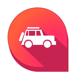 ikona z długim cieniem na tle strzałki pinezki © vempireart