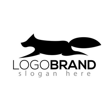 wolf logo silhouette vector element. animal logo template