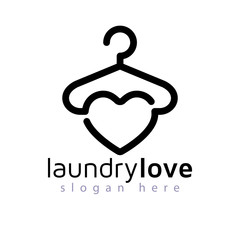 love laundry logo vector element. laundry logo template