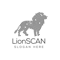 lion Scan Technology Logo vector Element. Animal Technology Logo Template