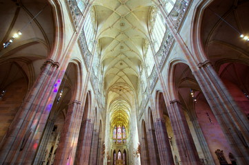 Wnętrze katedry św. Wita w Pradze, stolicy Czech