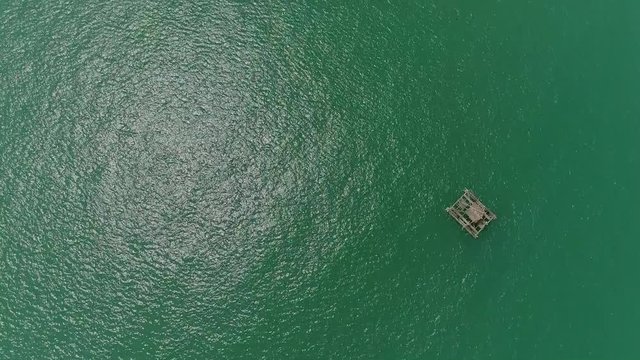 Aerial marine ponds west java Indonesia