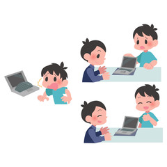 パソコン　バッテリー　膨張　修理　男性