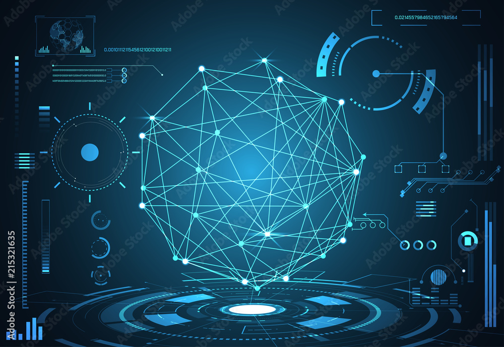 Poster abstract technology ui futuristic concept hud interface hologram elements of digital data chart, com