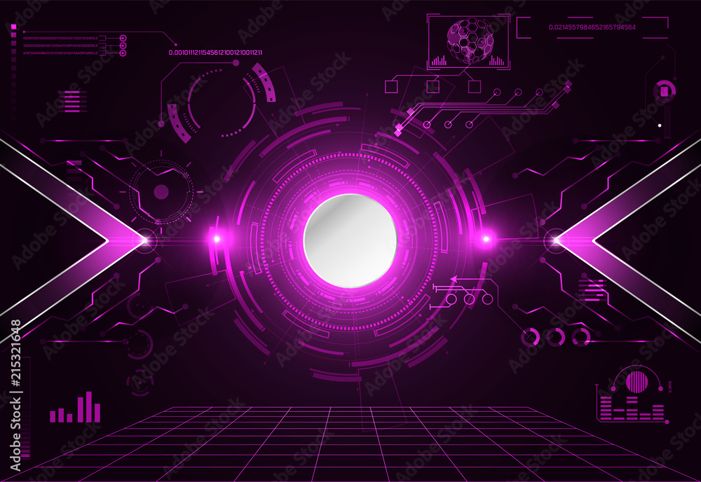 Poster abstract technology ui futuristic concept hud interface hologram elements of digital data chart, com