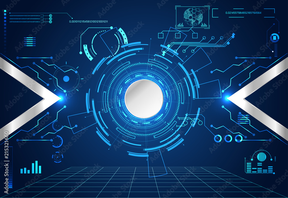 Poster abstract technology ui futuristic concept hud interface hologram elements of digital data chart, com