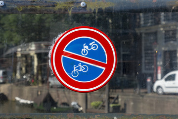 Traffic sign Parking is prohibited for bicycles and motorcycles