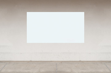 Large blank billboard on a street wall, banners with room to add your own text