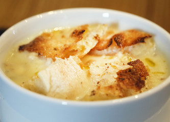 Photo of a bright macro of delicious vegetable soup