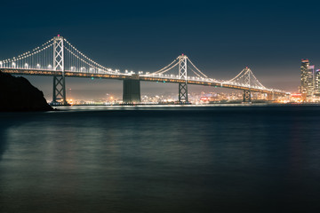 Fototapeta na wymiar Bay bridge at night, San Francisco