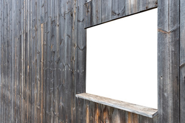 Dark wooden texture background with windows frame, blank space