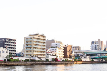 Views of cityscape at sumida river viewpoint ,Japan
