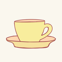 cup coffee tea hand drawn style vector doodle design illustrations