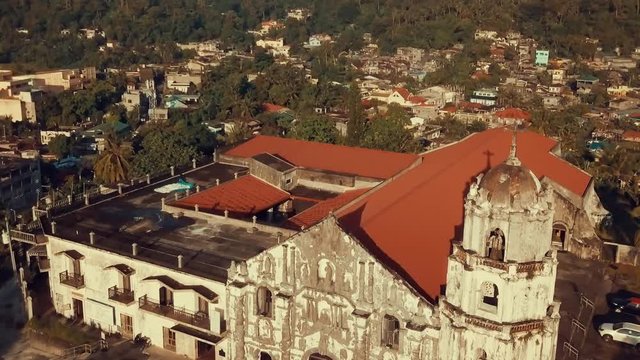 Daraga church drone footage front flyover