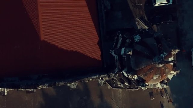 Daraga church drone footage front downward angle