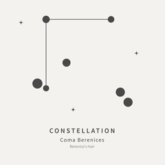 The Constellation Of Coma Berenices. Berenice's Hair - linear icon. Vector illustration of the concept of astronomy.