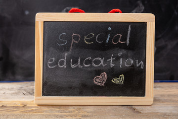 Special education drawing on blackboard with frame