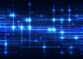Vector Abstract futuristic circuit board, Illustration high digital technology blue color